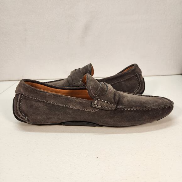 Magnanni Classic Slip On Suede Driving Dress Loafers Grey Men's Size 8.5M NWOT - Picture 5 of 13